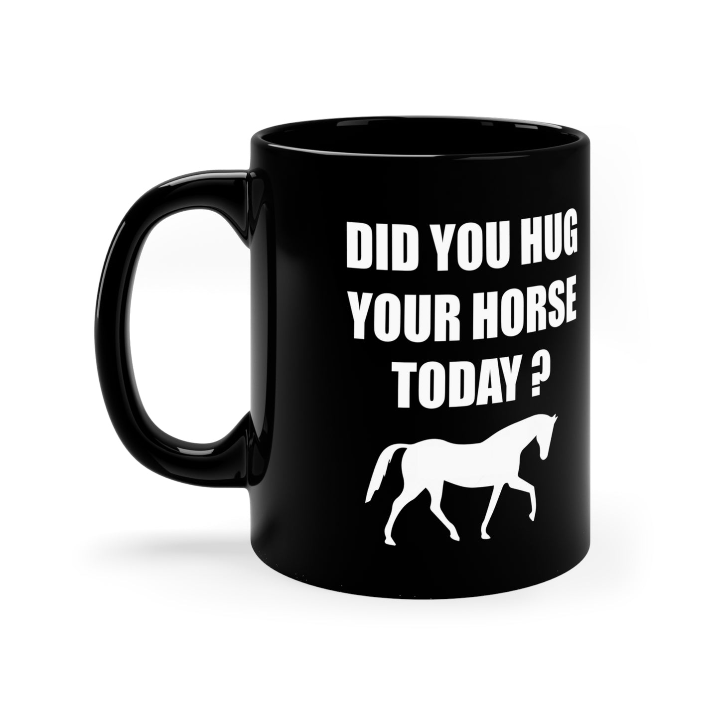 Horse Hugs - Black mug 11oz