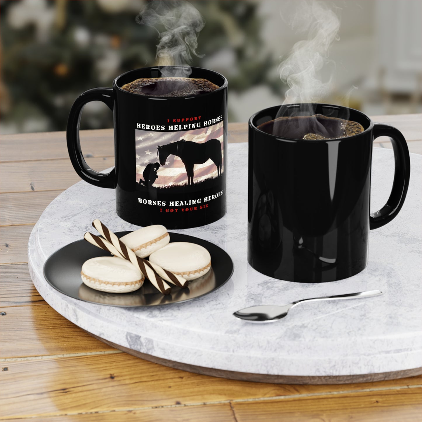 6H - Black mug 11oz