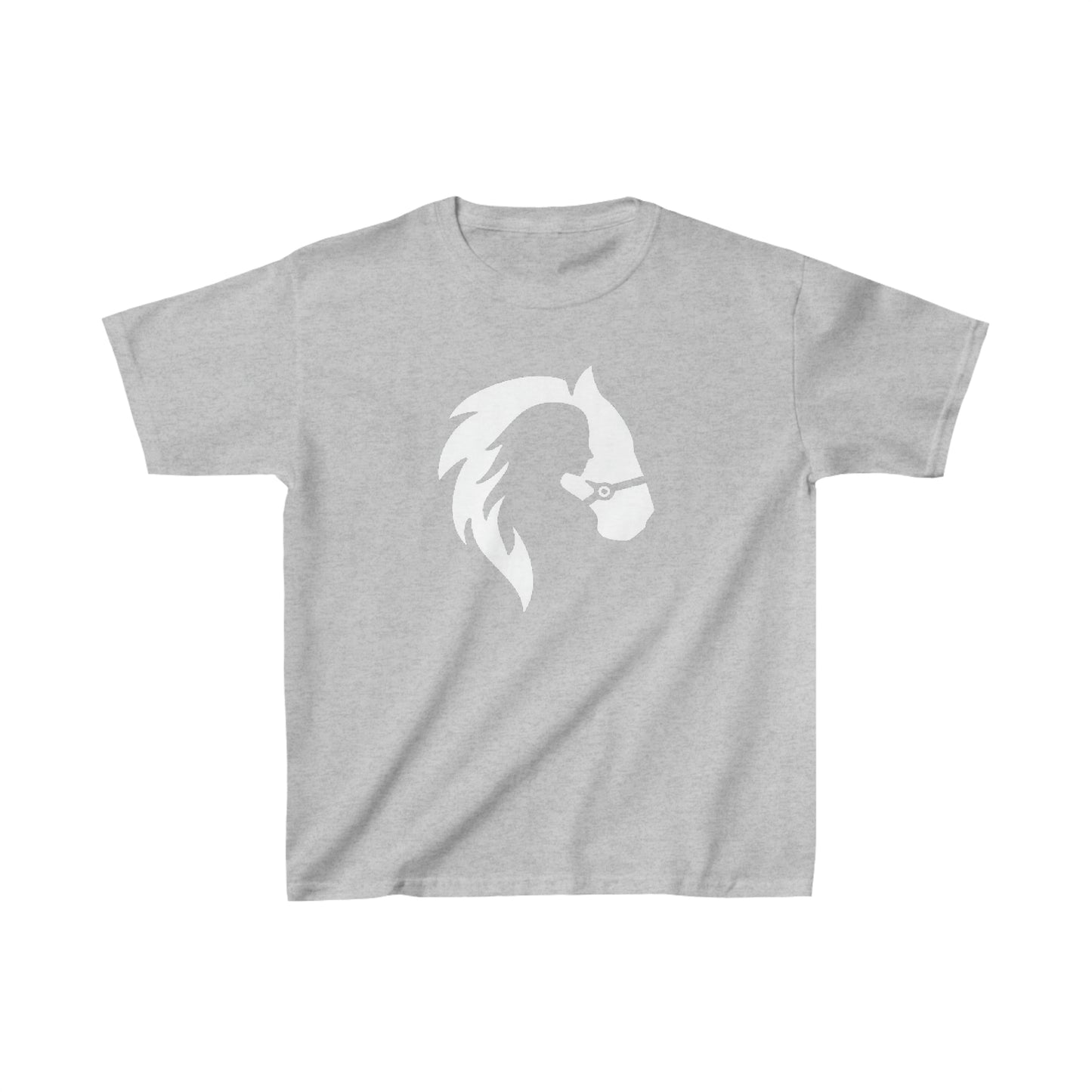 Silhouette of Girl and Horse - Kids Cotton Tee - White Logo