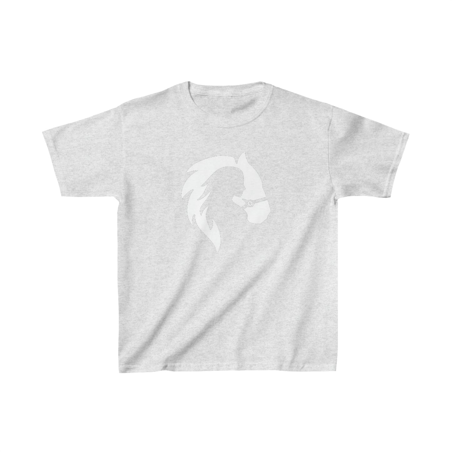 Silhouette of Girl and Horse - Kids Cotton Tee - White Logo