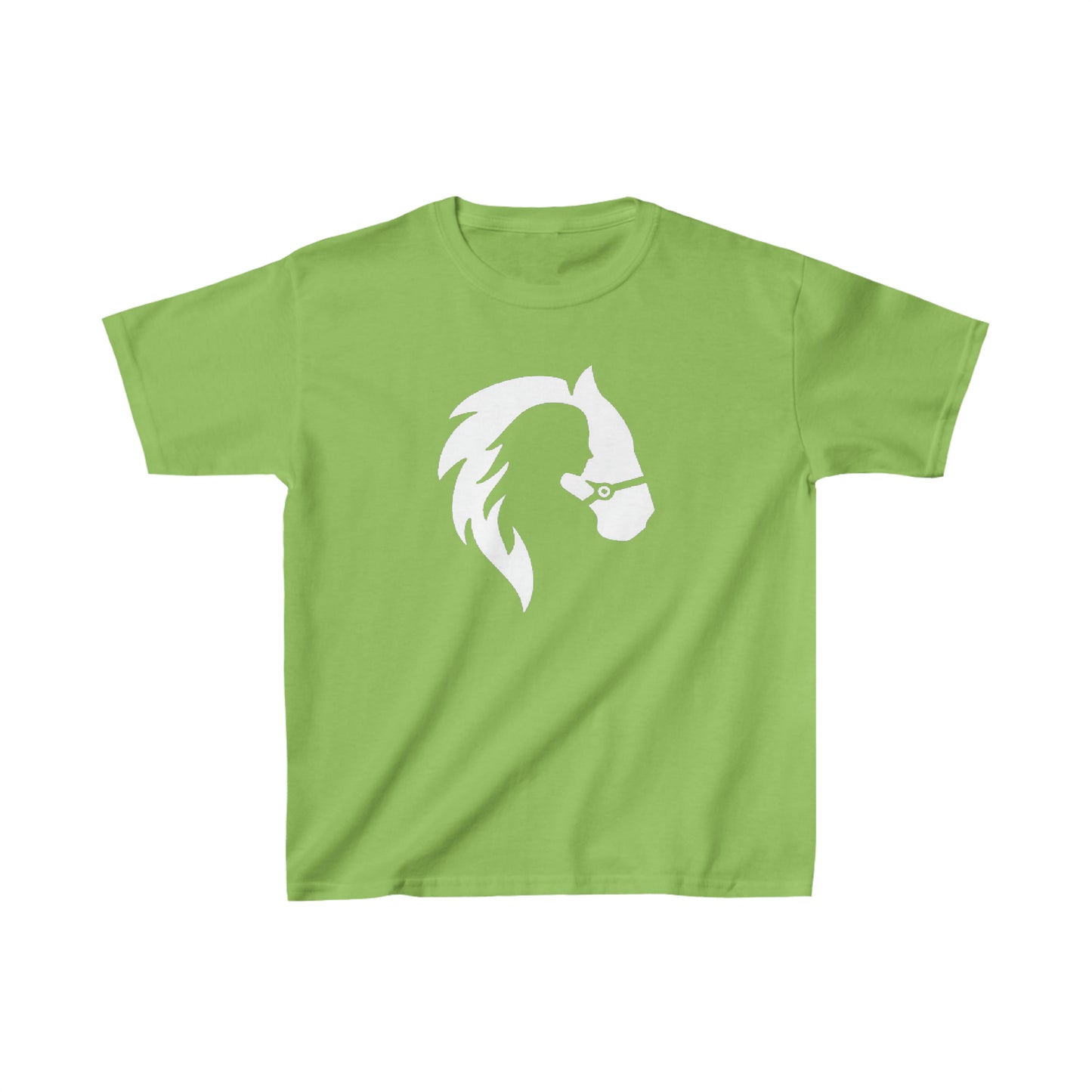 Silhouette of Girl and Horse - Kids Cotton Tee - White Logo