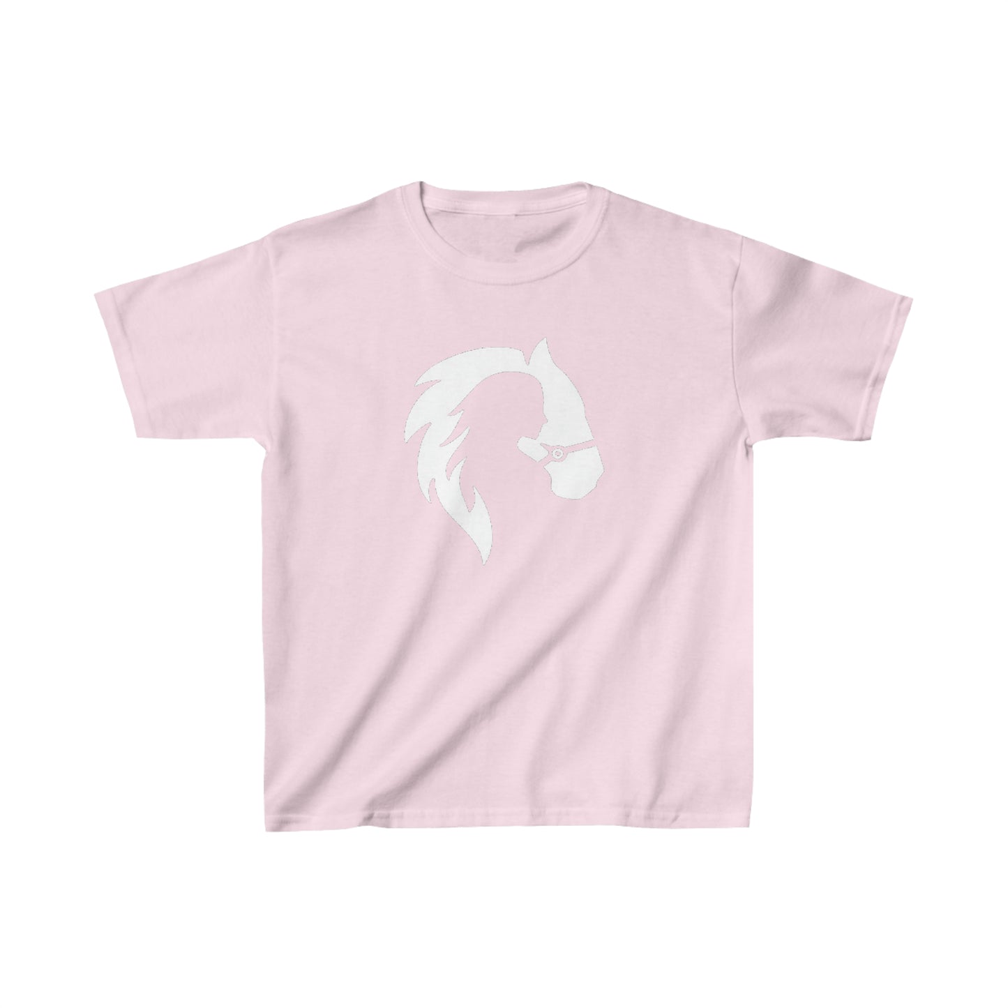 Silhouette of Girl and Horse - Kids Cotton Tee - White Logo
