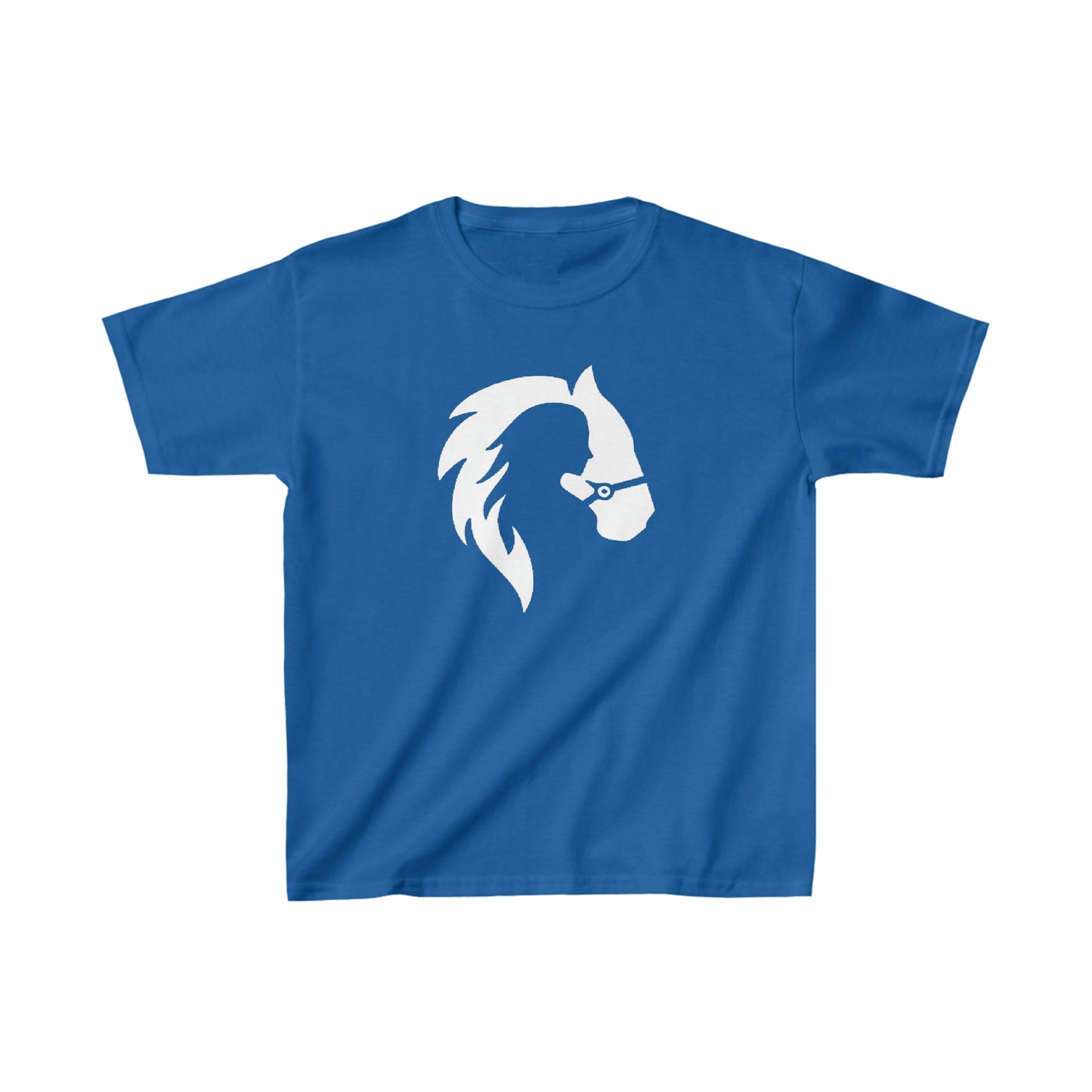 Silhouette of Girl and Horse - Kids Cotton Tee - White Logo