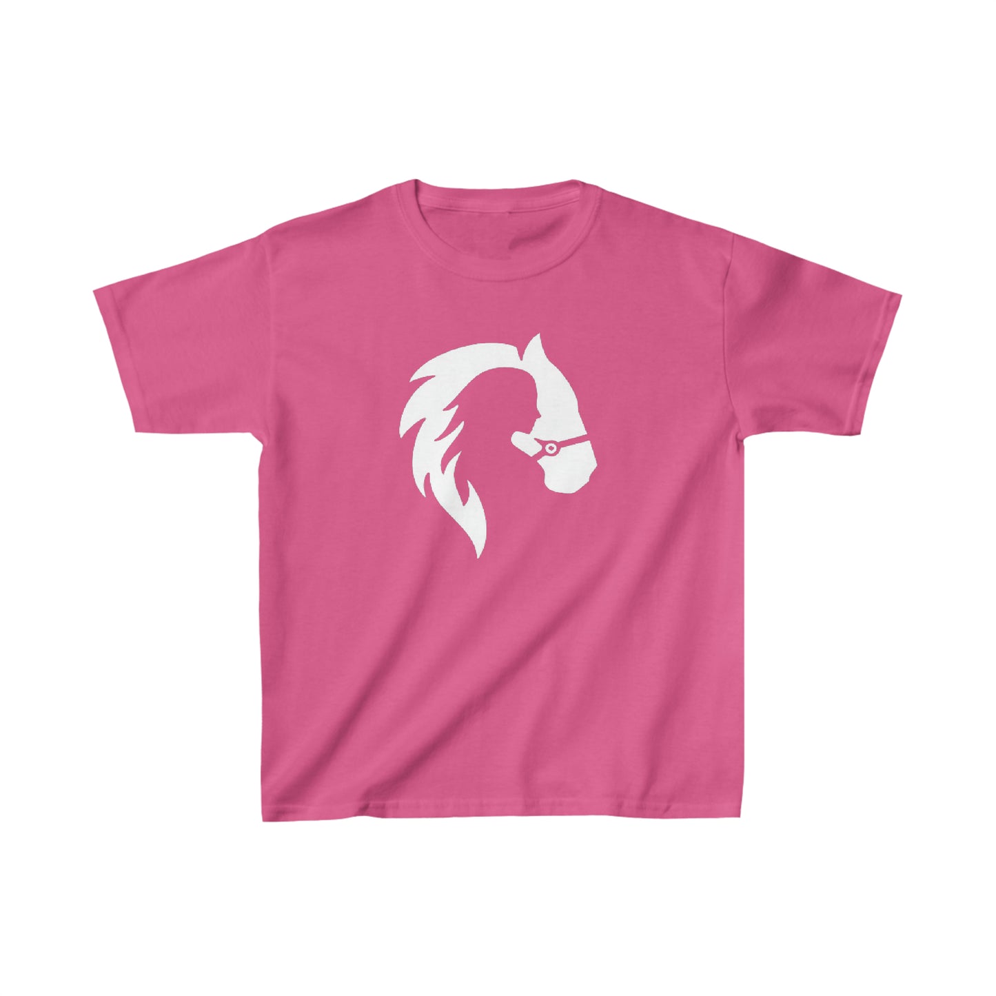 Silhouette of Girl and Horse - Kids Cotton Tee - White Logo