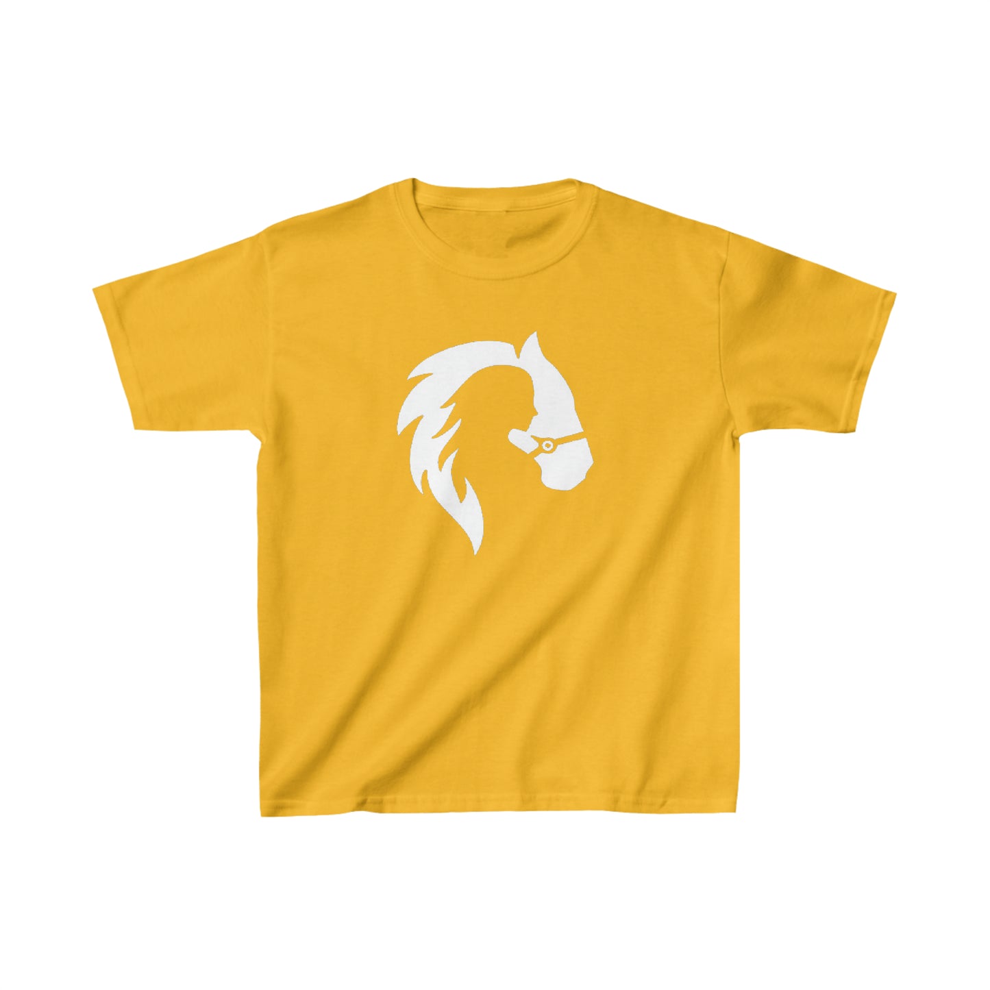 Silhouette of Girl and Horse - Kids Cotton Tee - White Logo