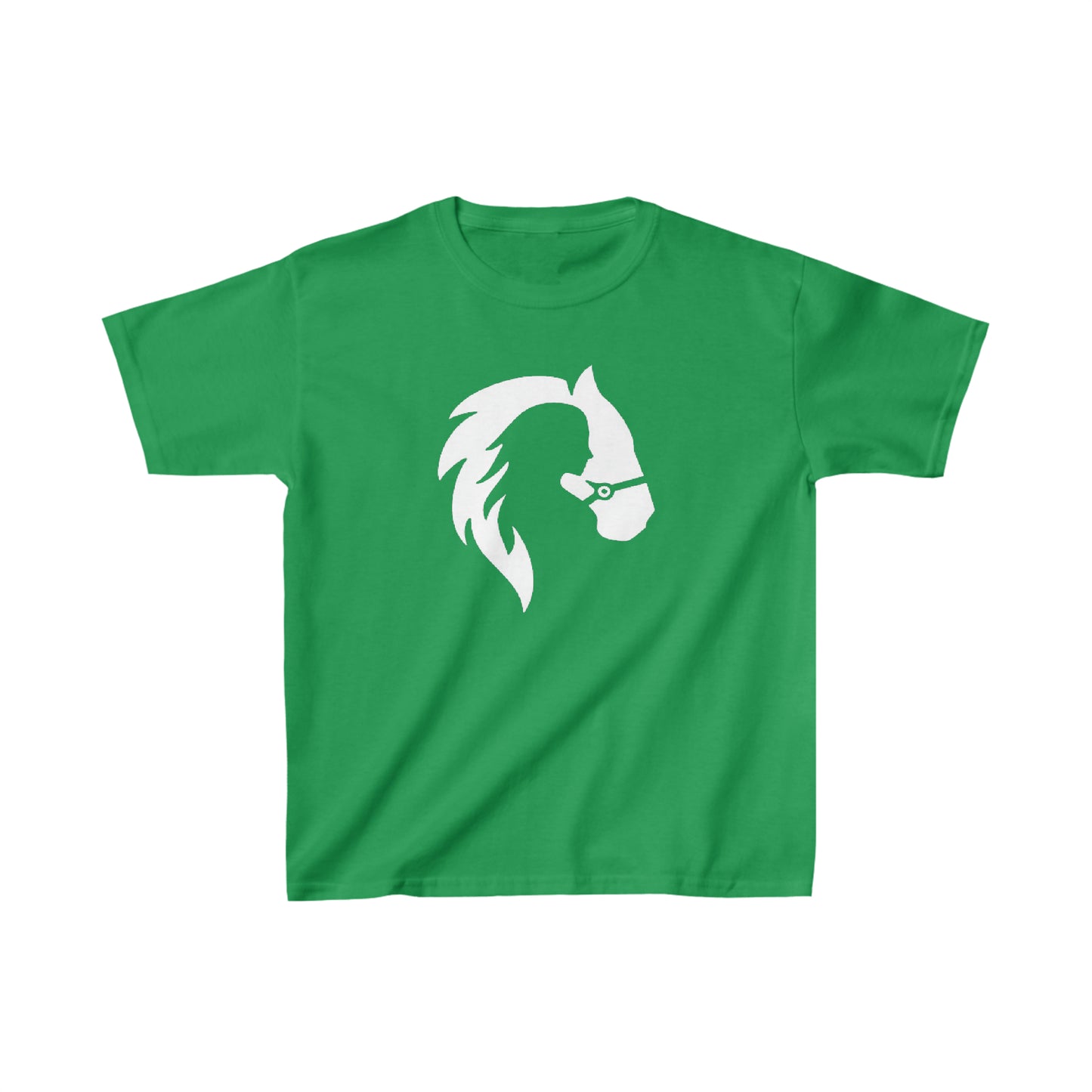 Silhouette of Girl and Horse - Kids Cotton Tee - White Logo