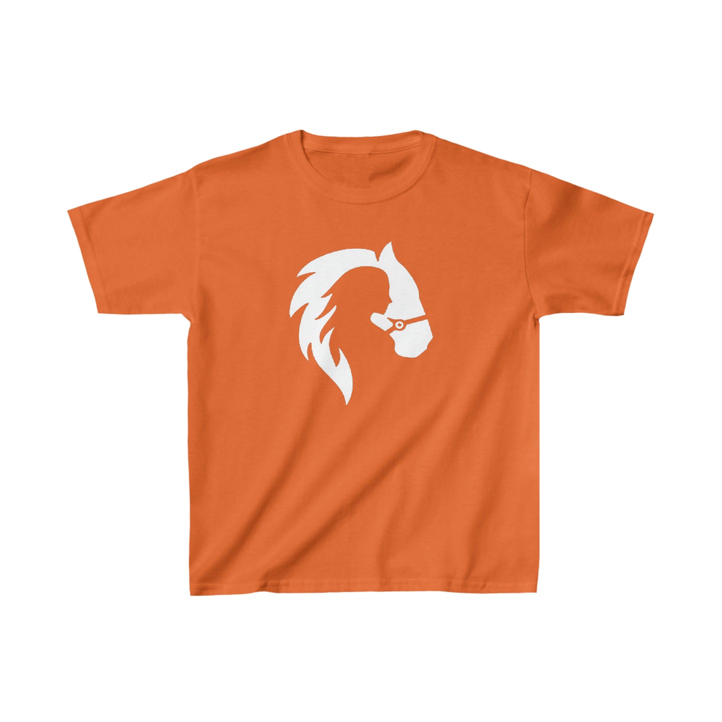 Silhouette of Girl and Horse - Kids Cotton Tee - White Logo