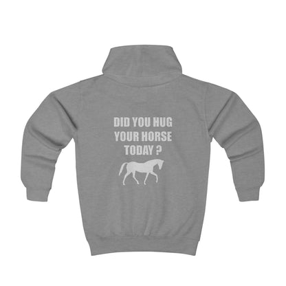 Horse Hugs - Youth Hoodie - White Lettering