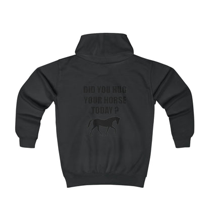 Horse Hugs - Youth Hoodie - Black Lettering