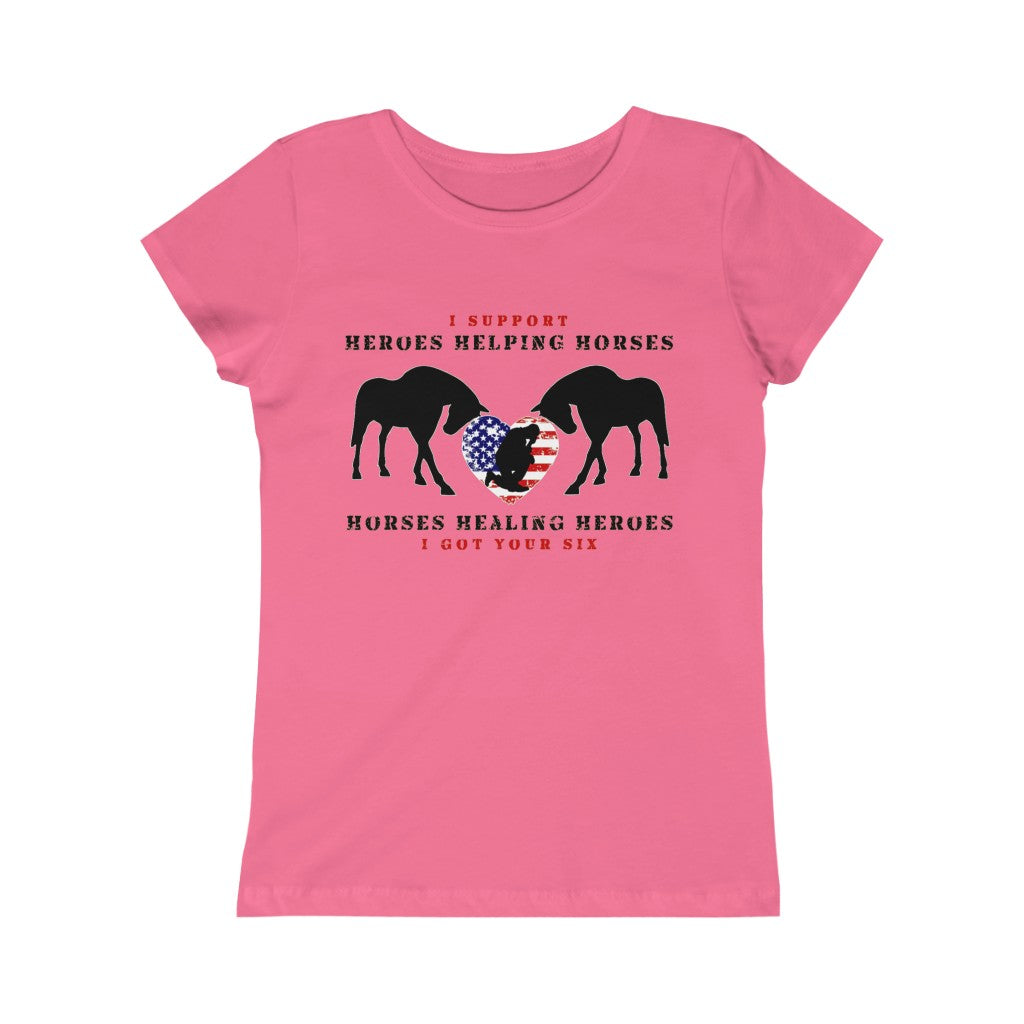 6H - Heart - Girls Princess Tee - Black Print