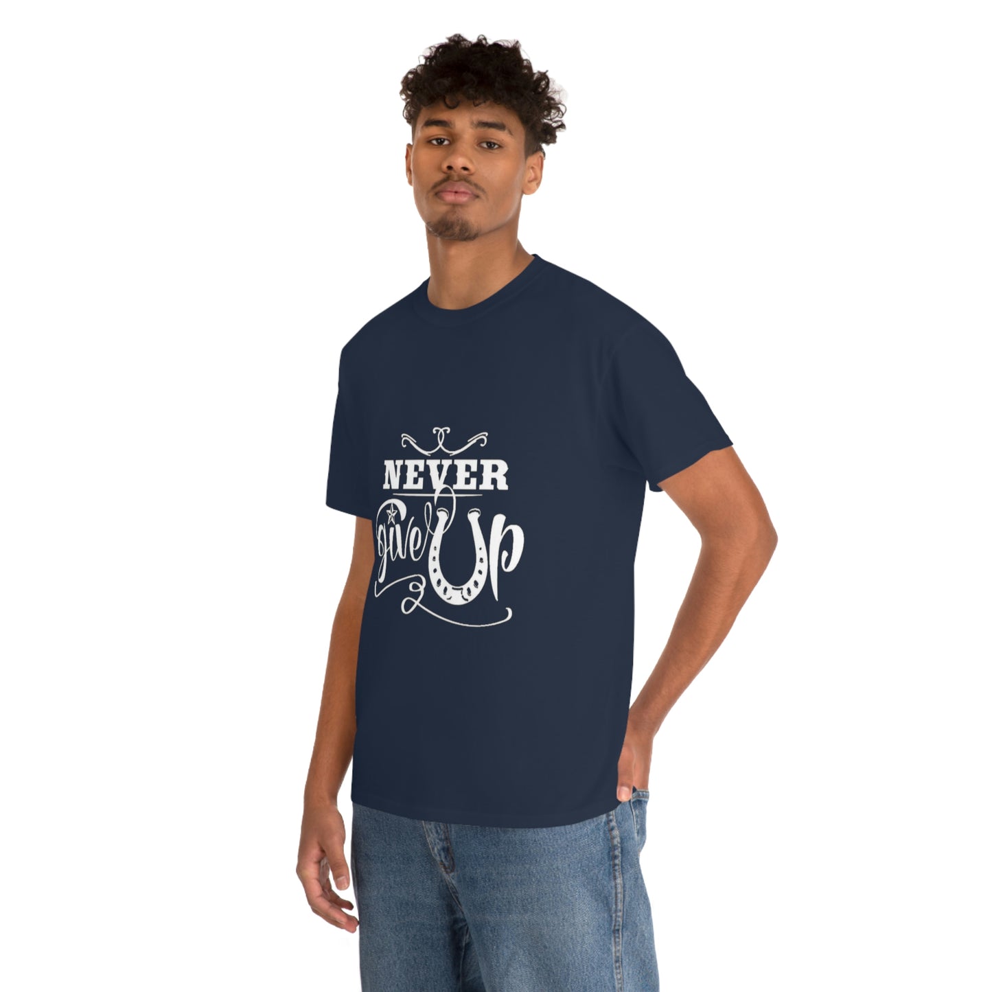Never Give Up - Adult Tee (Front Logo)