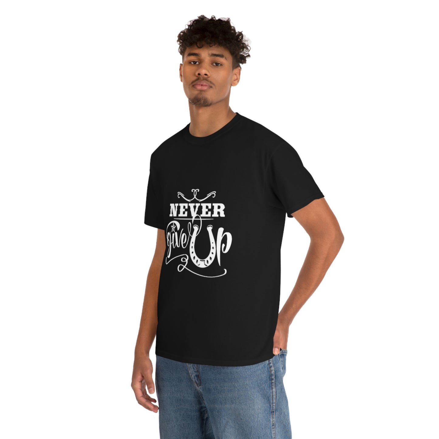 Never Give Up - Adult Tee (Front Logo)