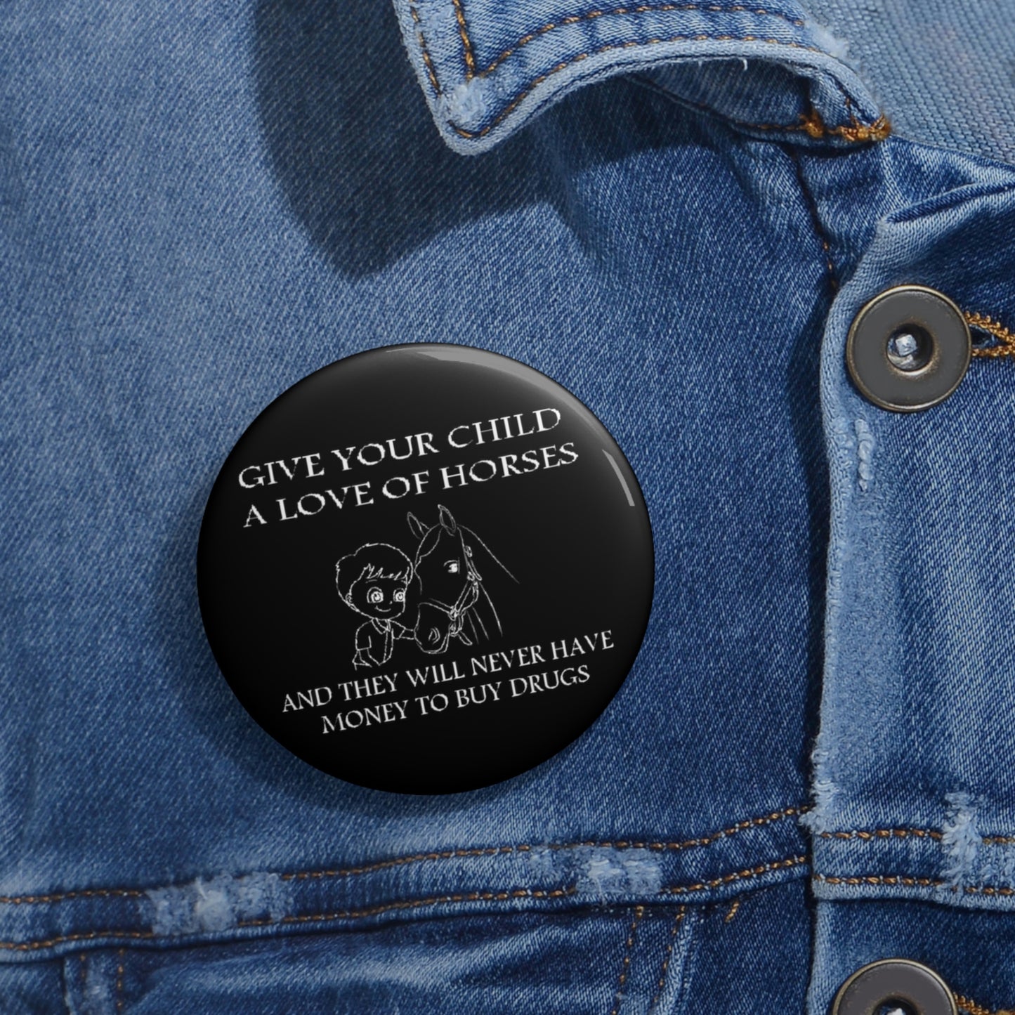 Say NO to Drugs - Custom Pin Buttons - Black