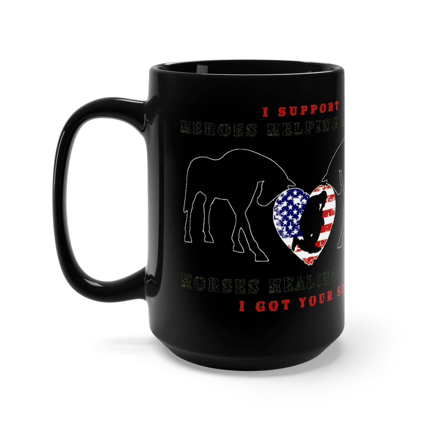 6H - Heart - Black Mug 15oz