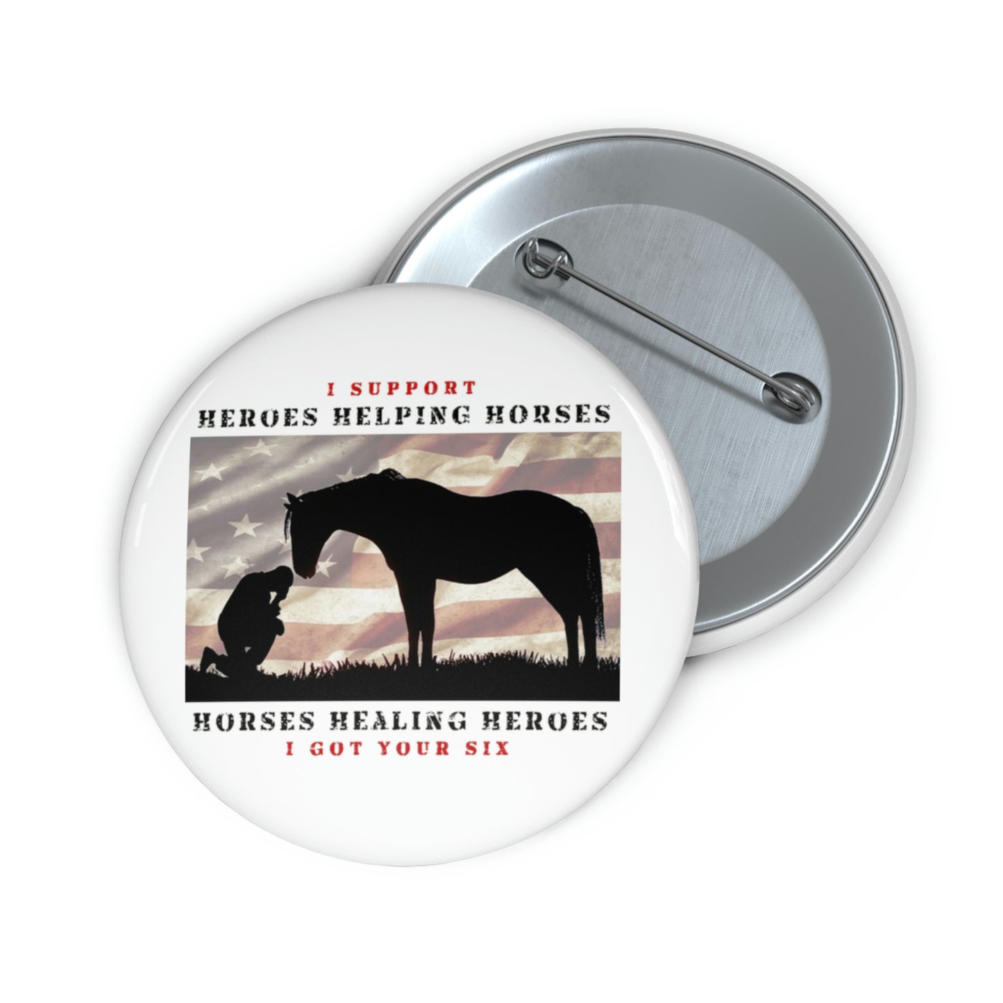 6H - Custom Pin Buttons - White