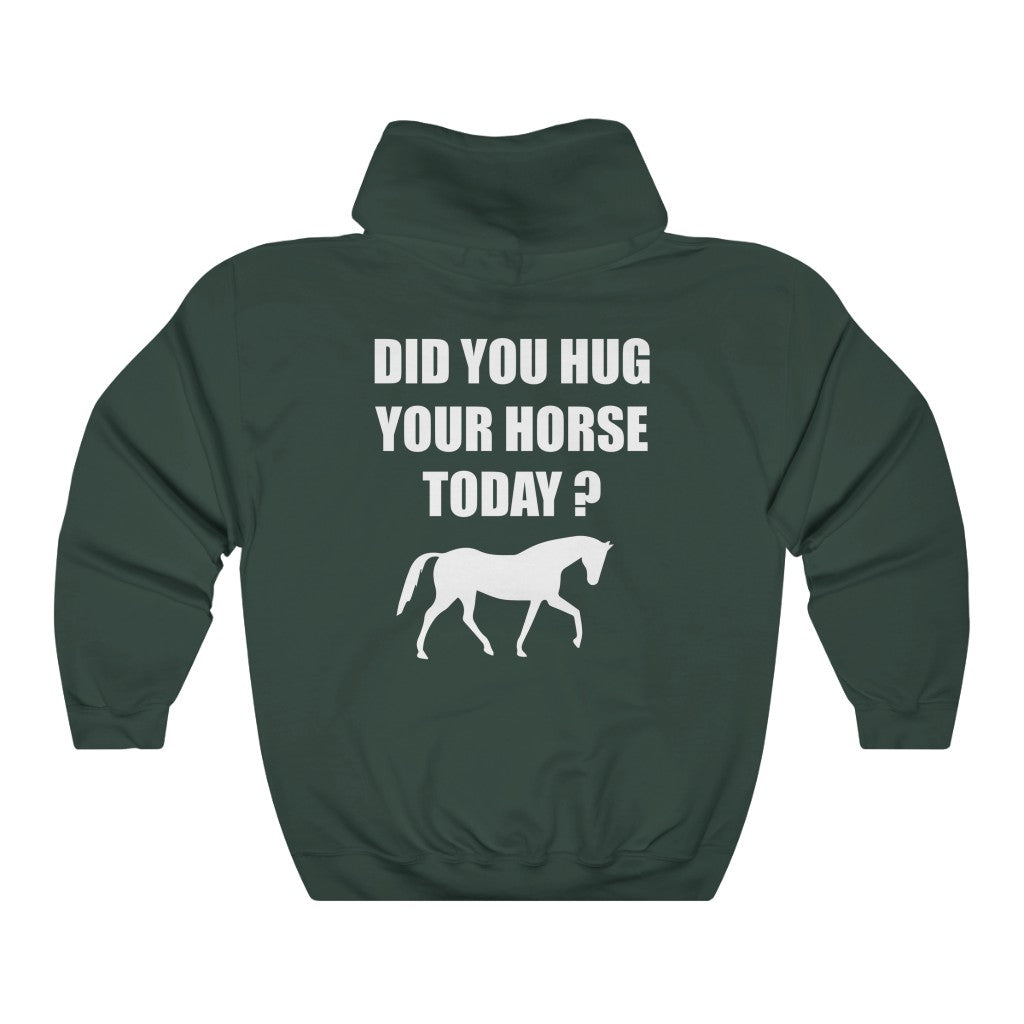 Horse Hugs - Adult Unisex Heavy Blend™ Hooded Sweatshirt - White Print