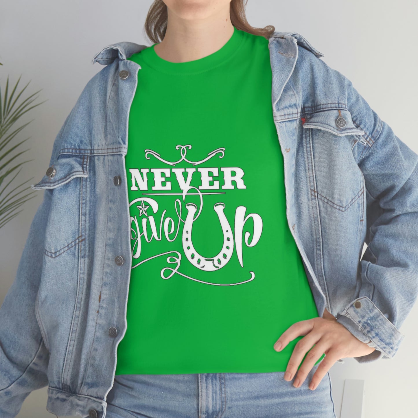Never Give Up - Adult Tee (Front Logo)