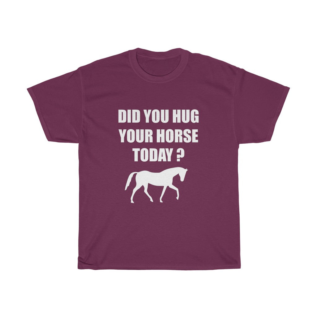 Horse Hugs - Adult Tee (Front Logo) - White Print
