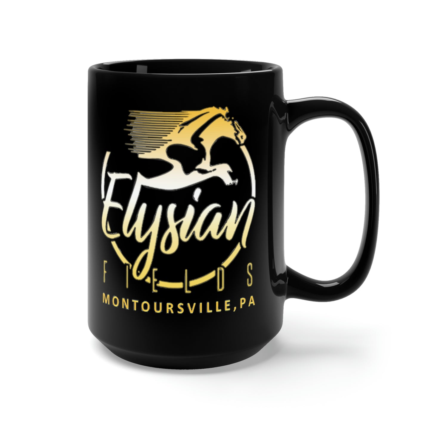 Elysian Fields - Black Mug 15oz - Color Logo