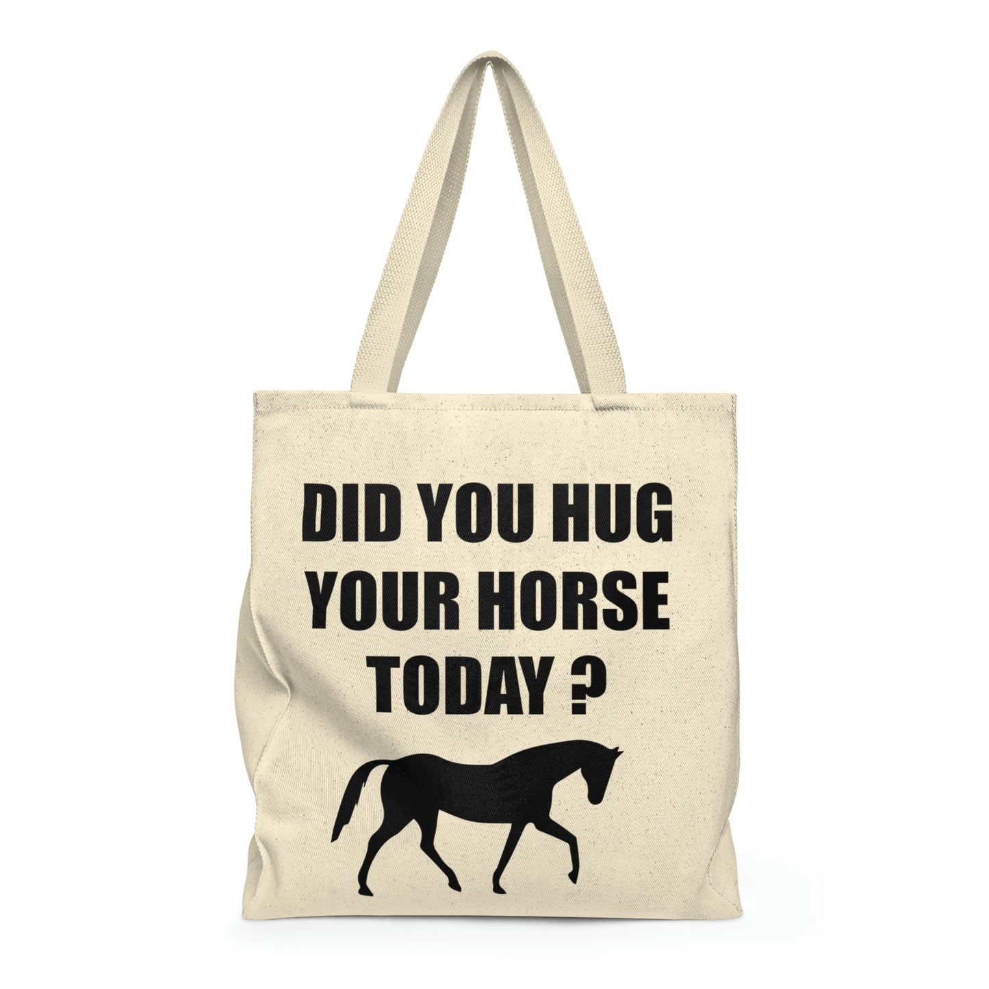 Horse Hugs - Shoulder Tote Bag - Roomy - Black Lettering