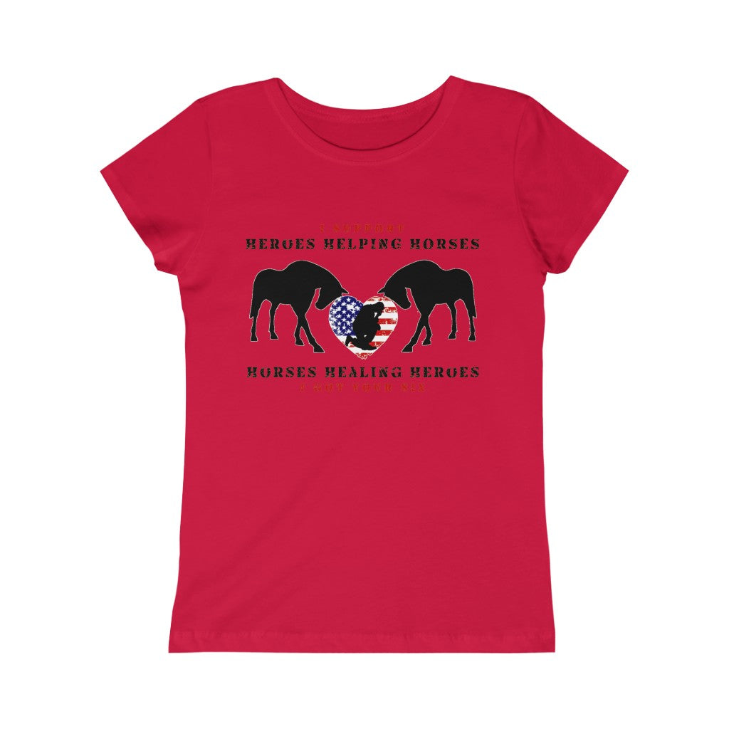 6H - Heart - Girls Princess Tee - Black Print
