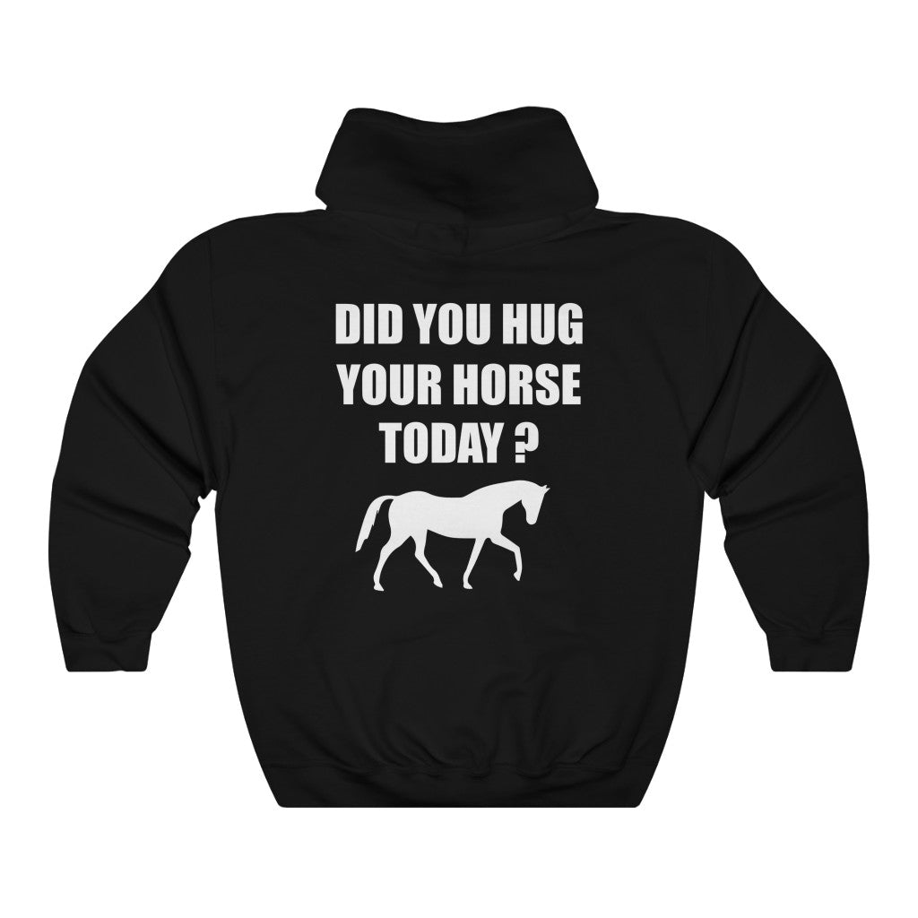 Horse Hugs - Adult Unisex Heavy Blend™ Hooded Sweatshirt - White Print