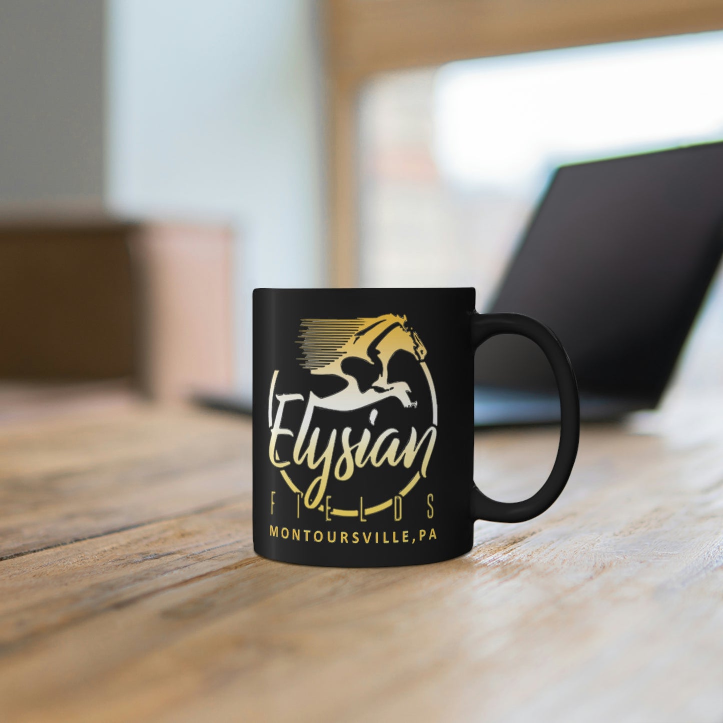 Elysian Fields - Black mug 11oz - Color Logo