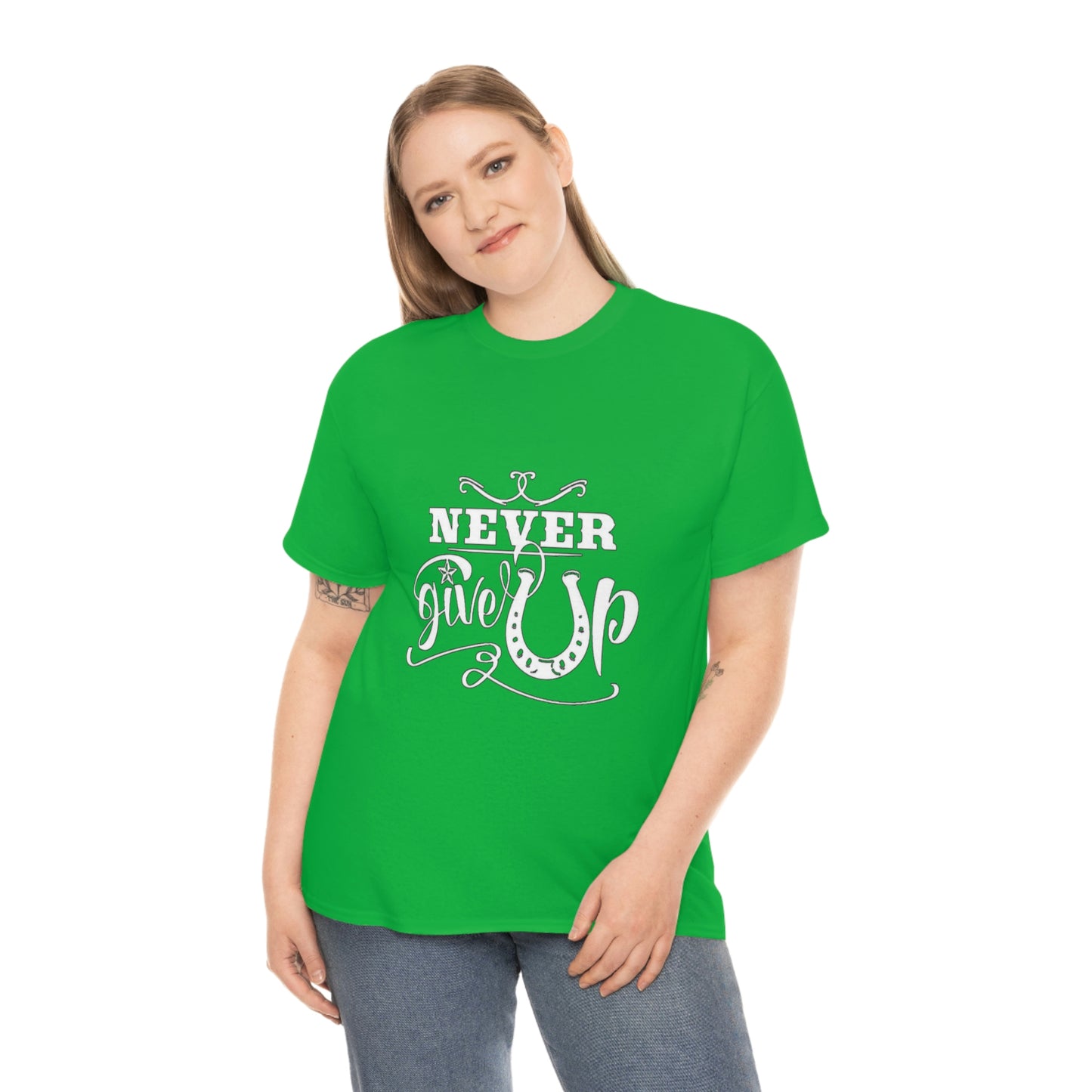 Never Give Up - Adult Tee (Front Logo)