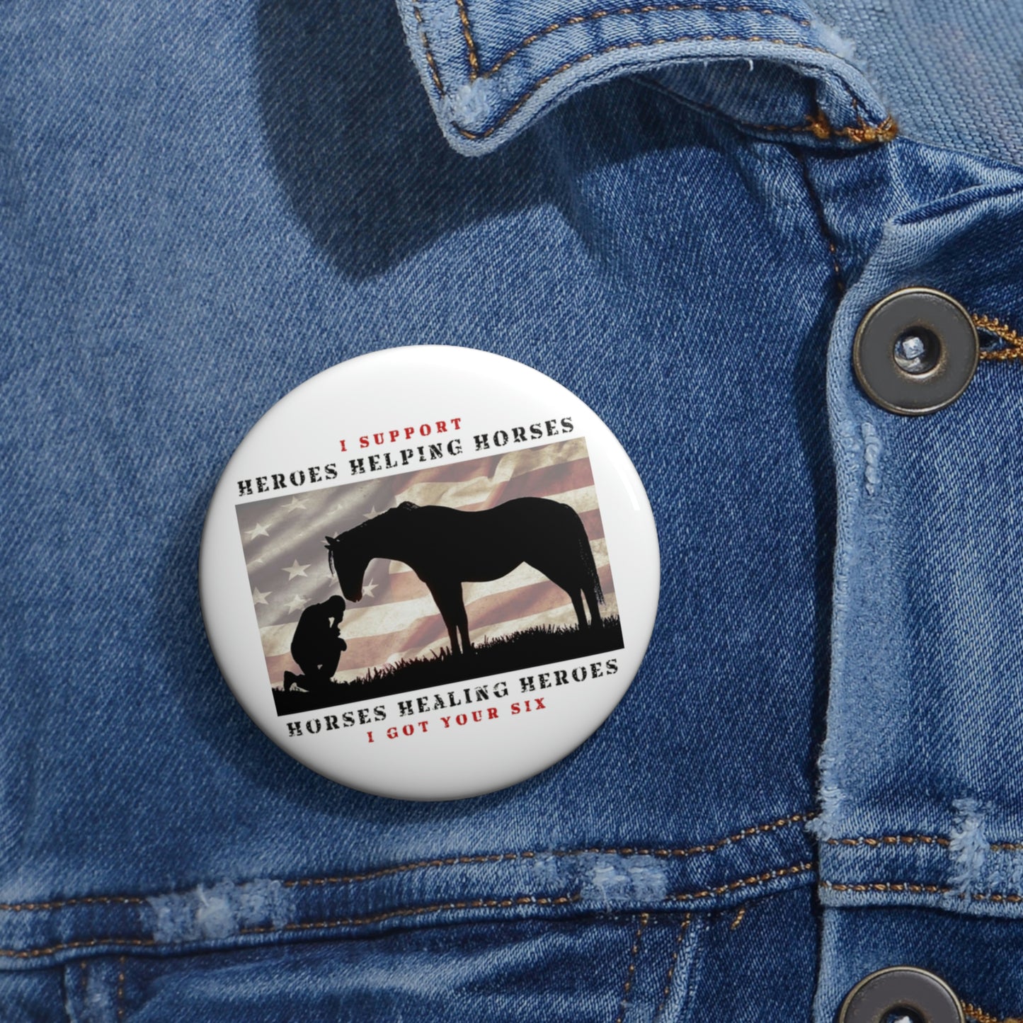 6H - Custom Pin Buttons - White