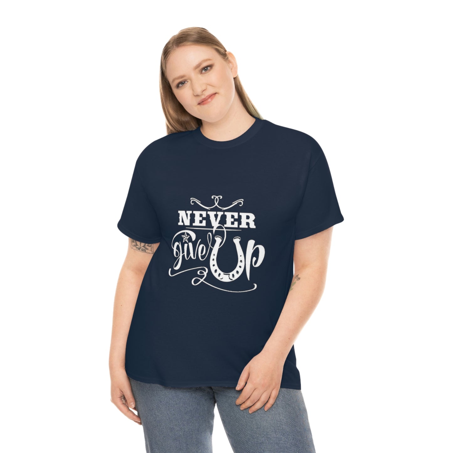 Never Give Up - Adult Tee (Front Logo)
