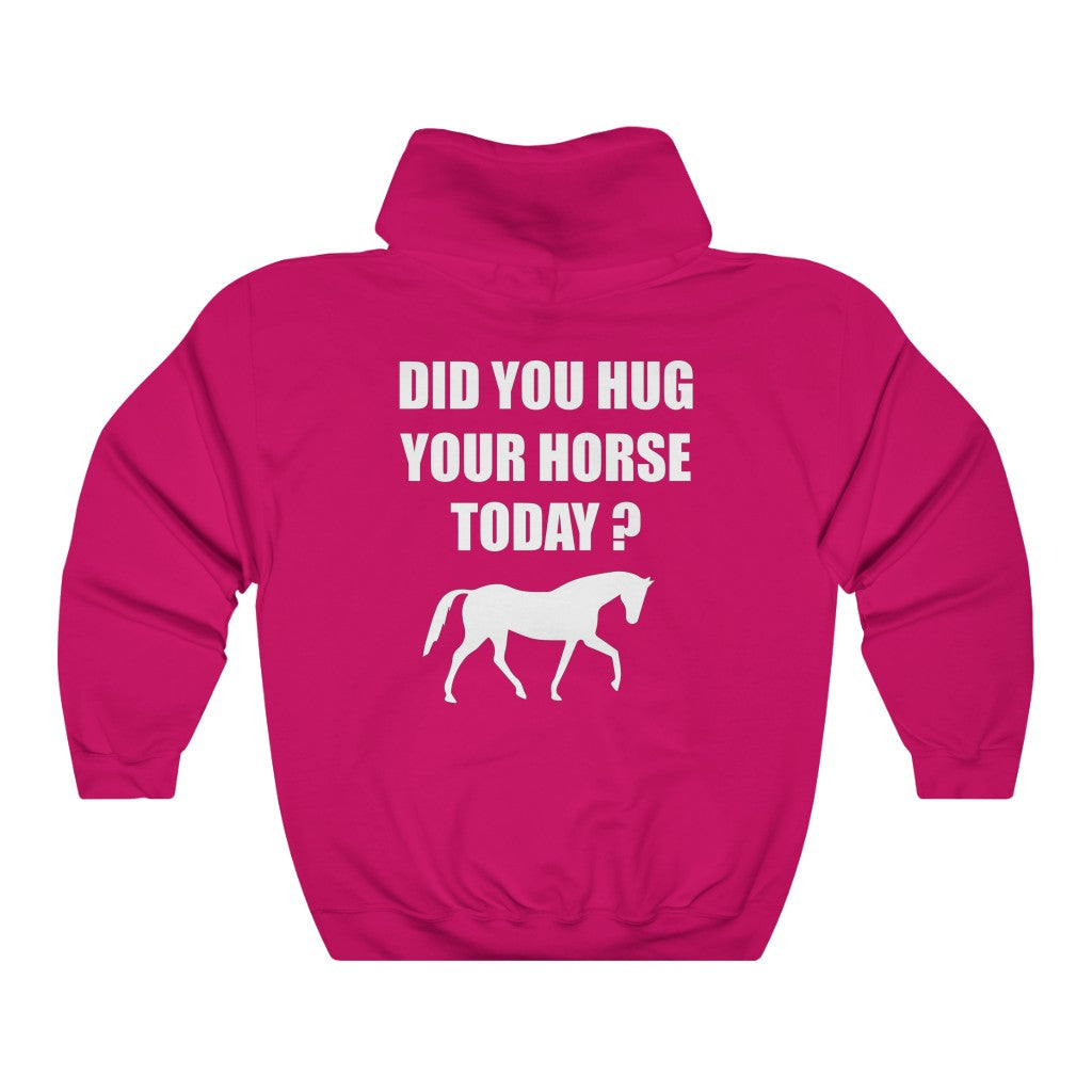 Horse Hugs - Adult Unisex Heavy Blend™ Hooded Sweatshirt - White Print