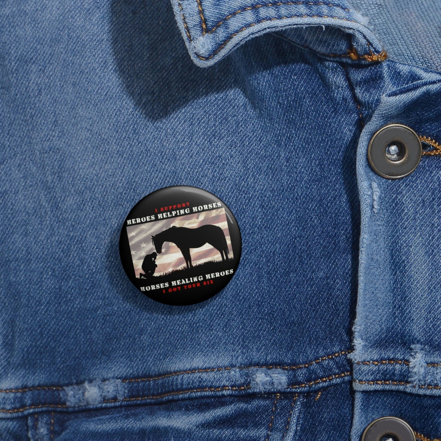 6H - Custom Pin Buttons - Black