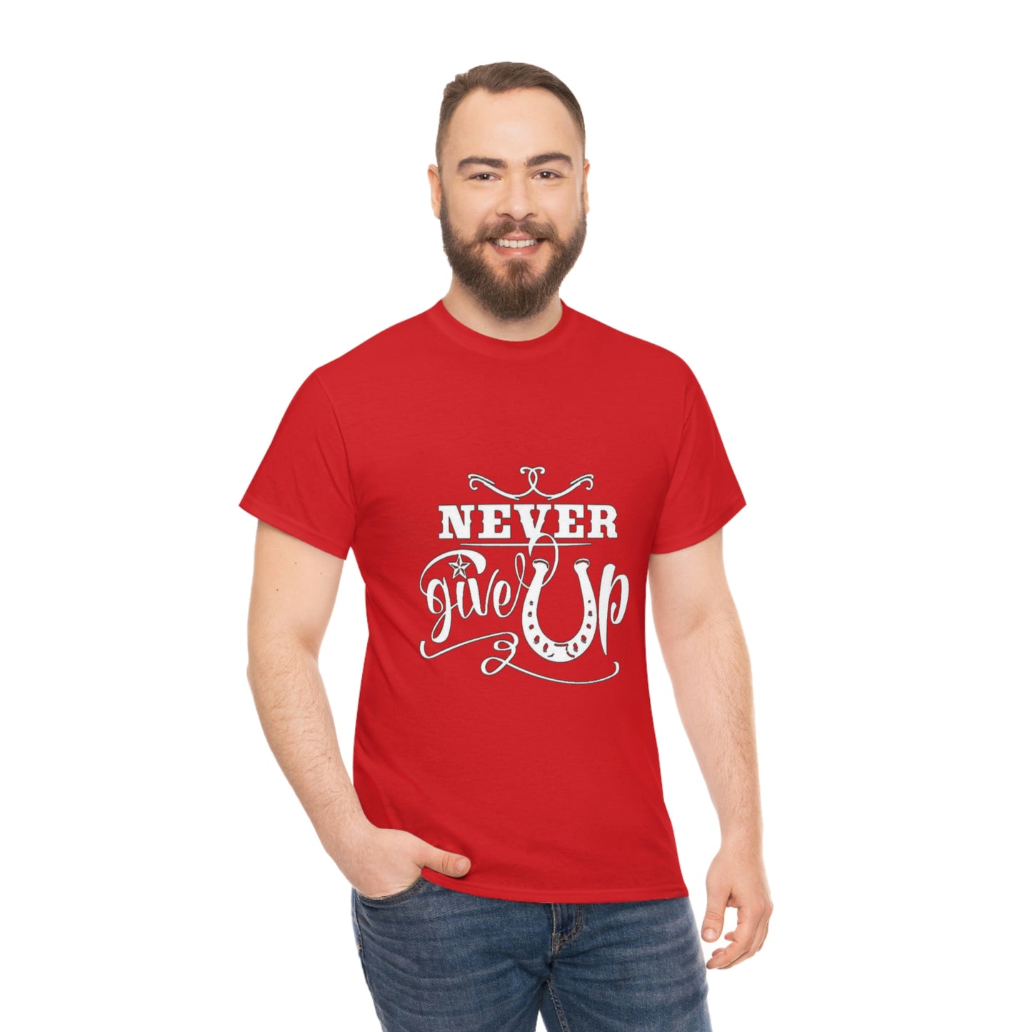 Never Give Up - Adult Tee (Front Logo)