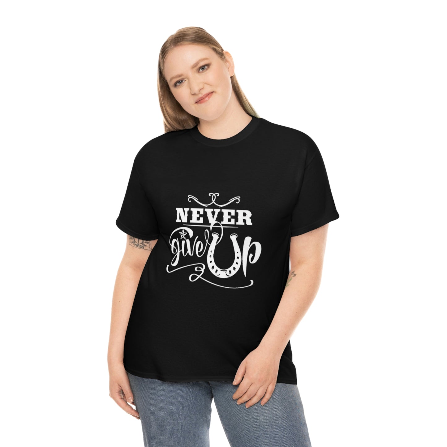 Never Give Up - Adult Tee (Front Logo)