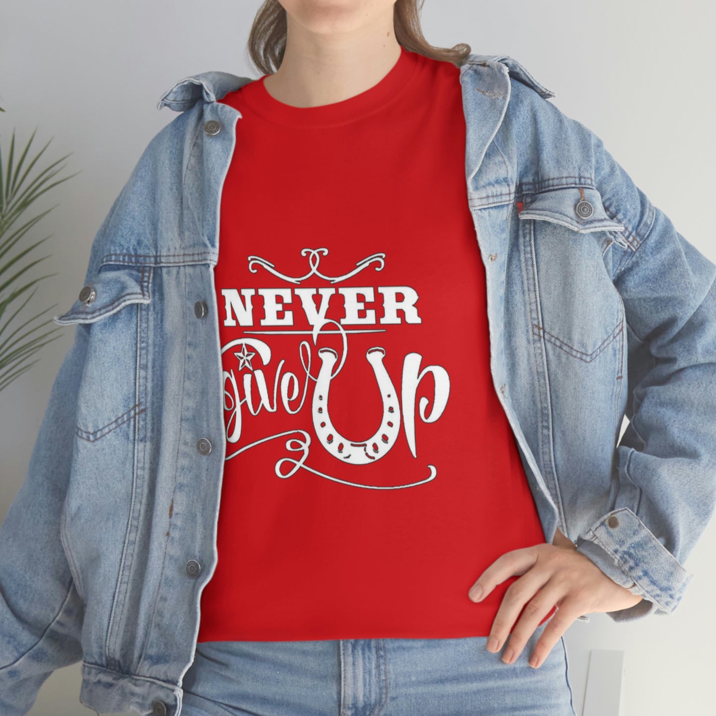 Never Give Up - Adult Tee (Front Logo)