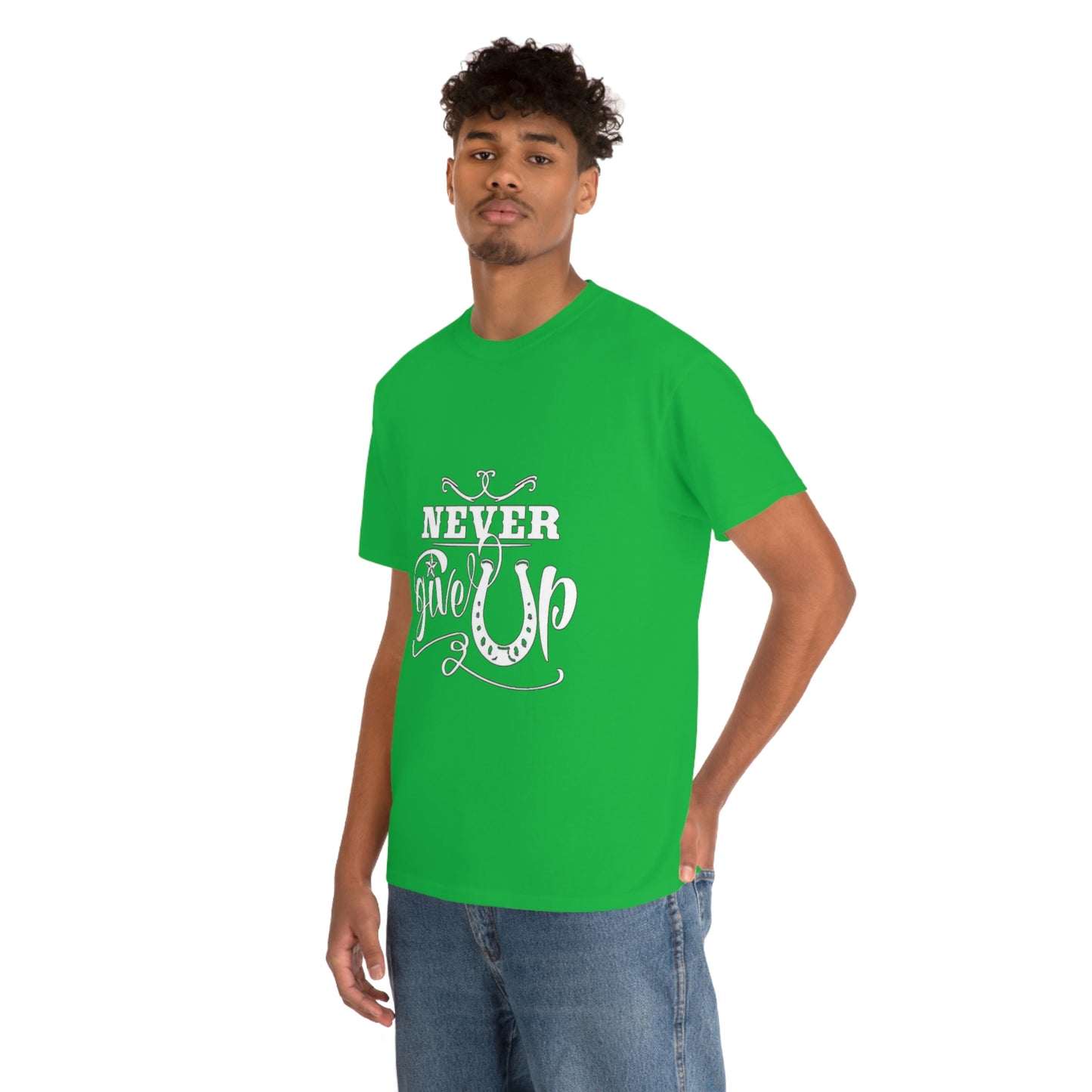 Never Give Up - Adult Tee (Front Logo)