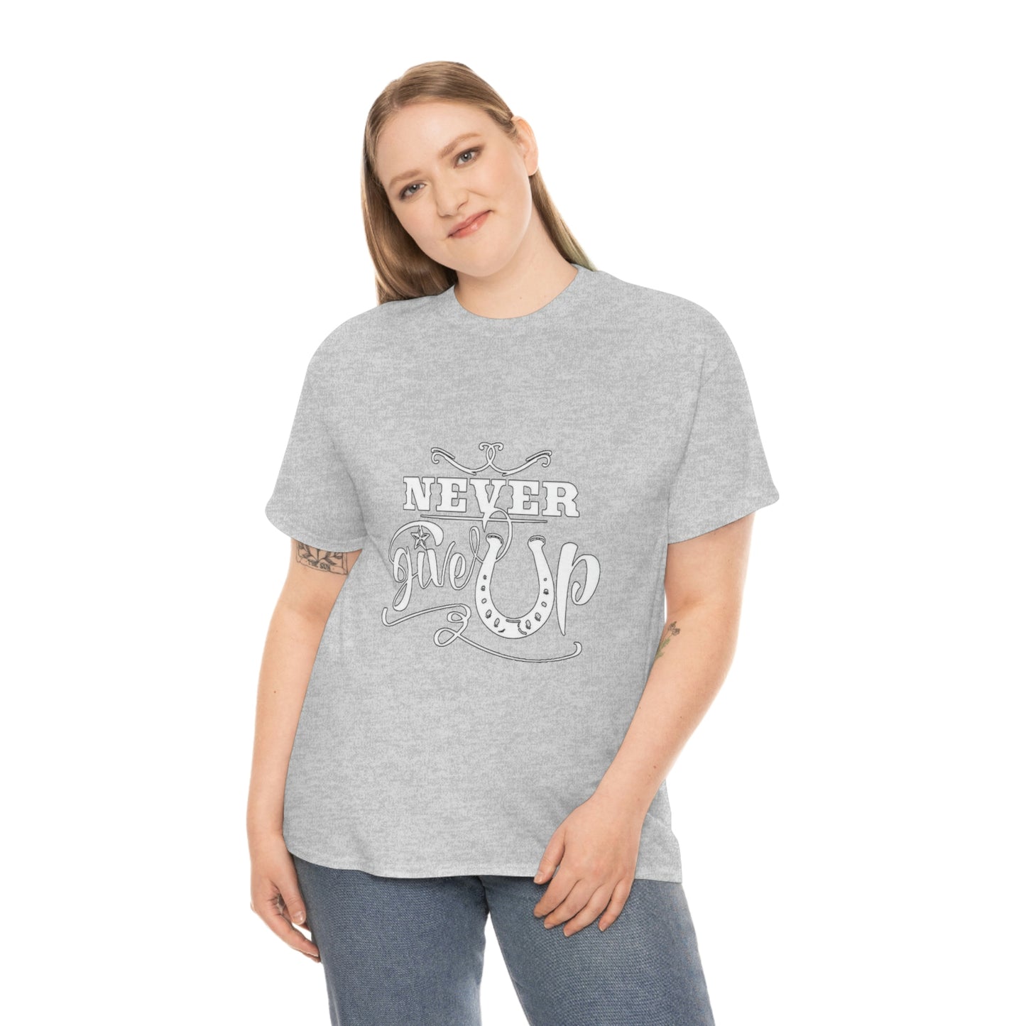 Never Give Up - Adult Tee (Front Logo)