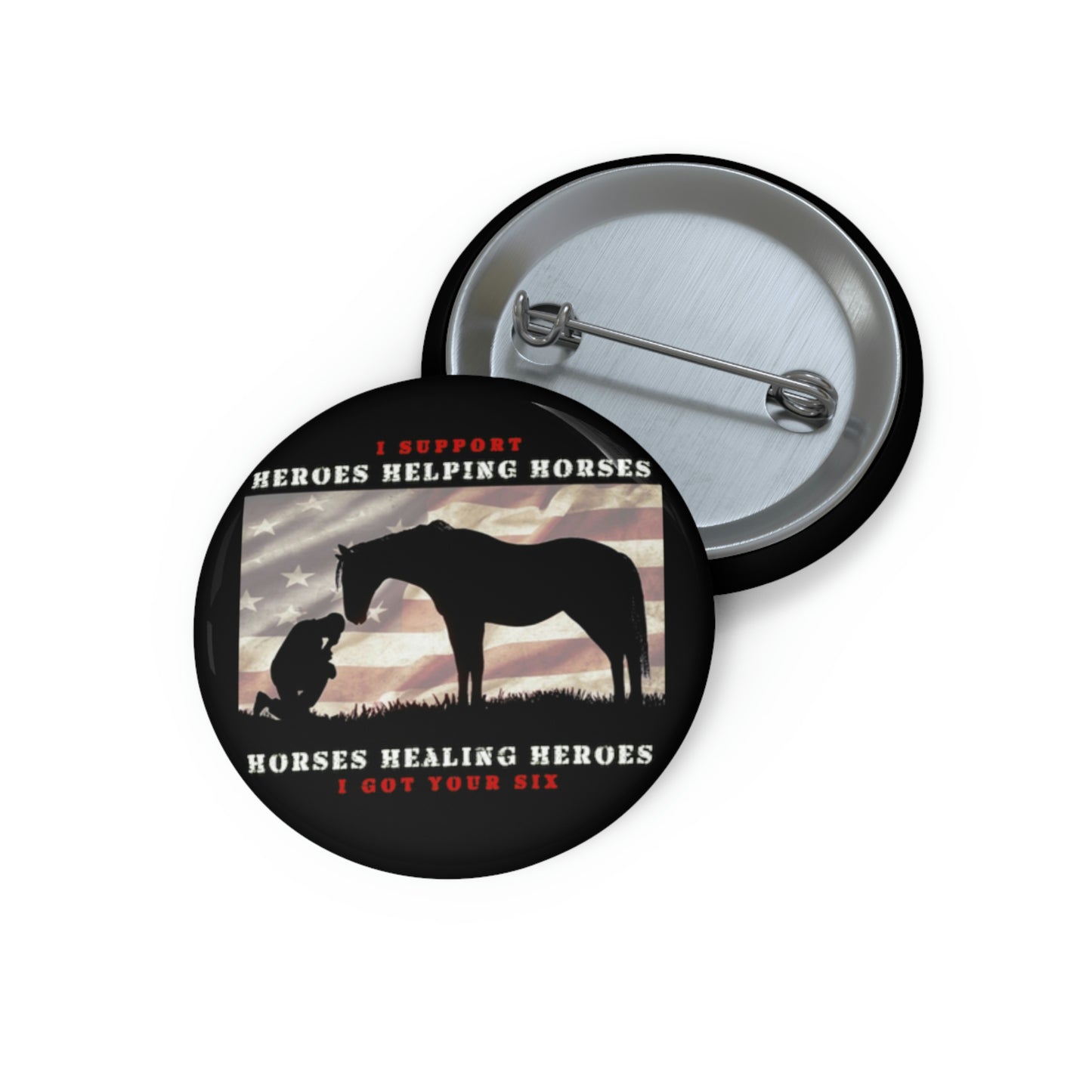 6H - Custom Pin Buttons - Black