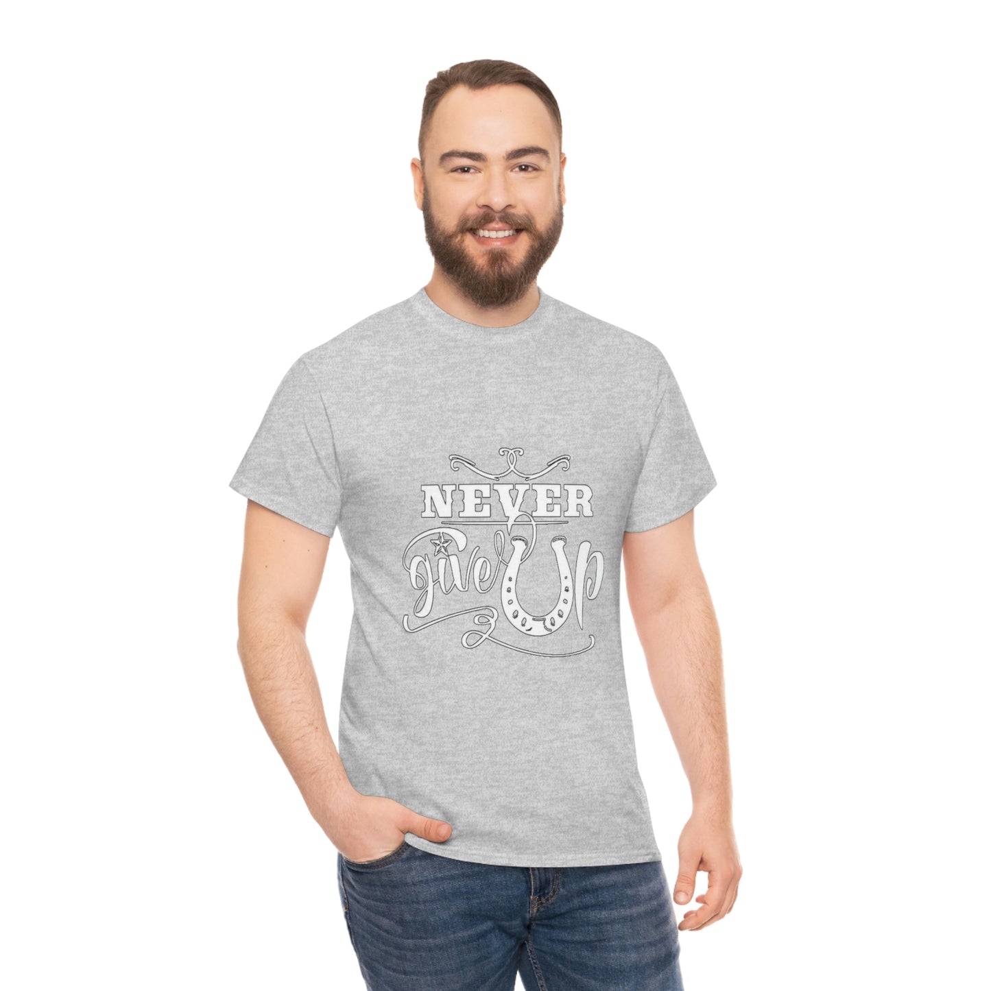 Never Give Up - Adult Tee (Front Logo)