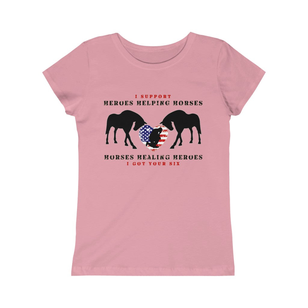 6H - Heart - Girls Princess Tee - Black Print