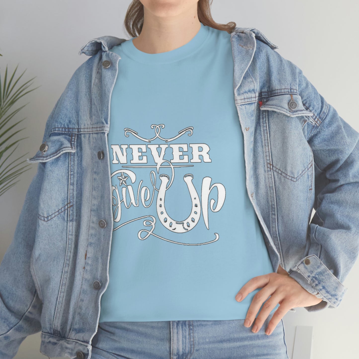 Never Give Up - Adult Tee (Front Logo)