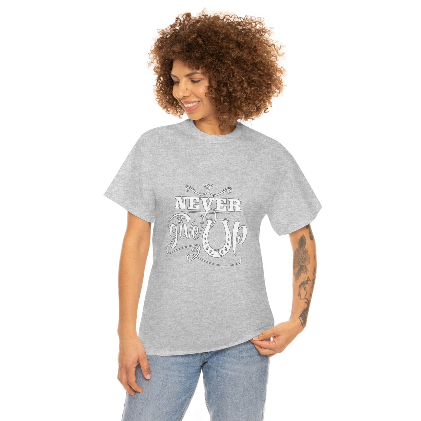 Never Give Up - Adult Tee (Front Logo)