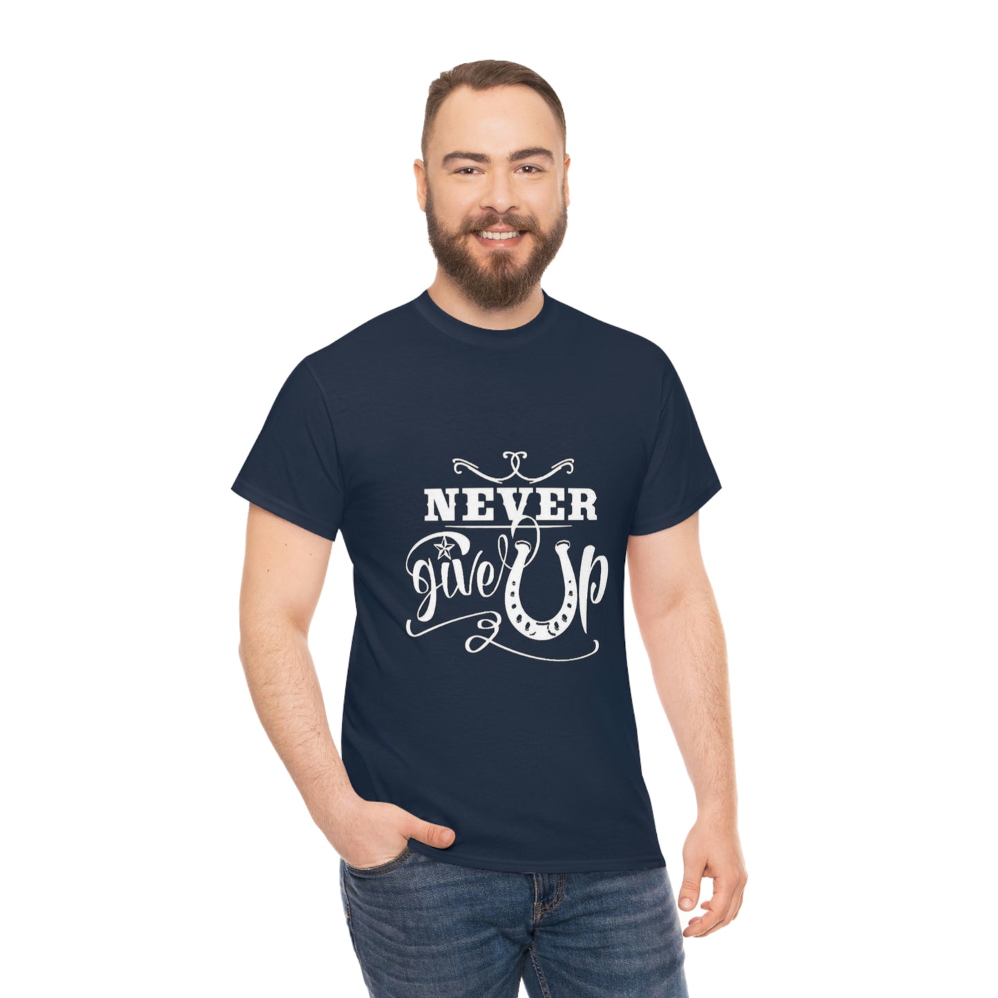 Never Give Up - Adult Tee (Front Logo)