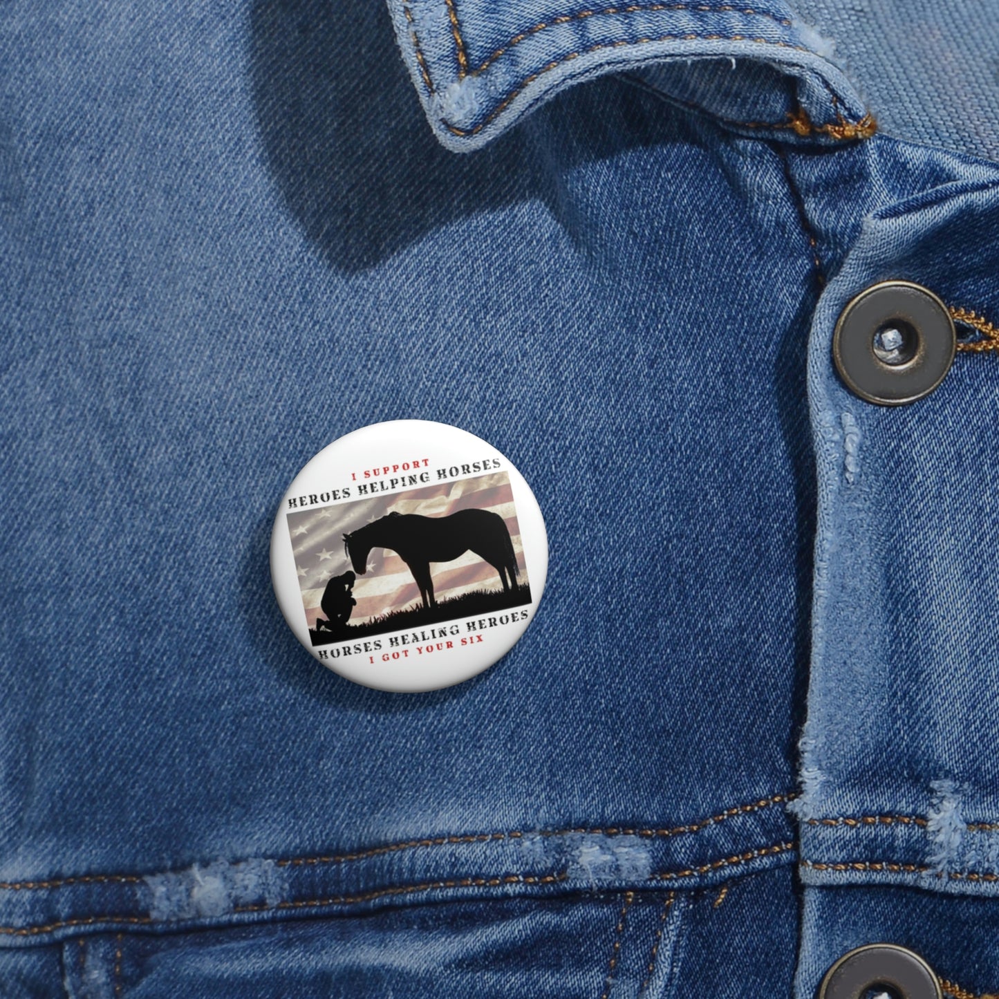 6H - Custom Pin Buttons - White