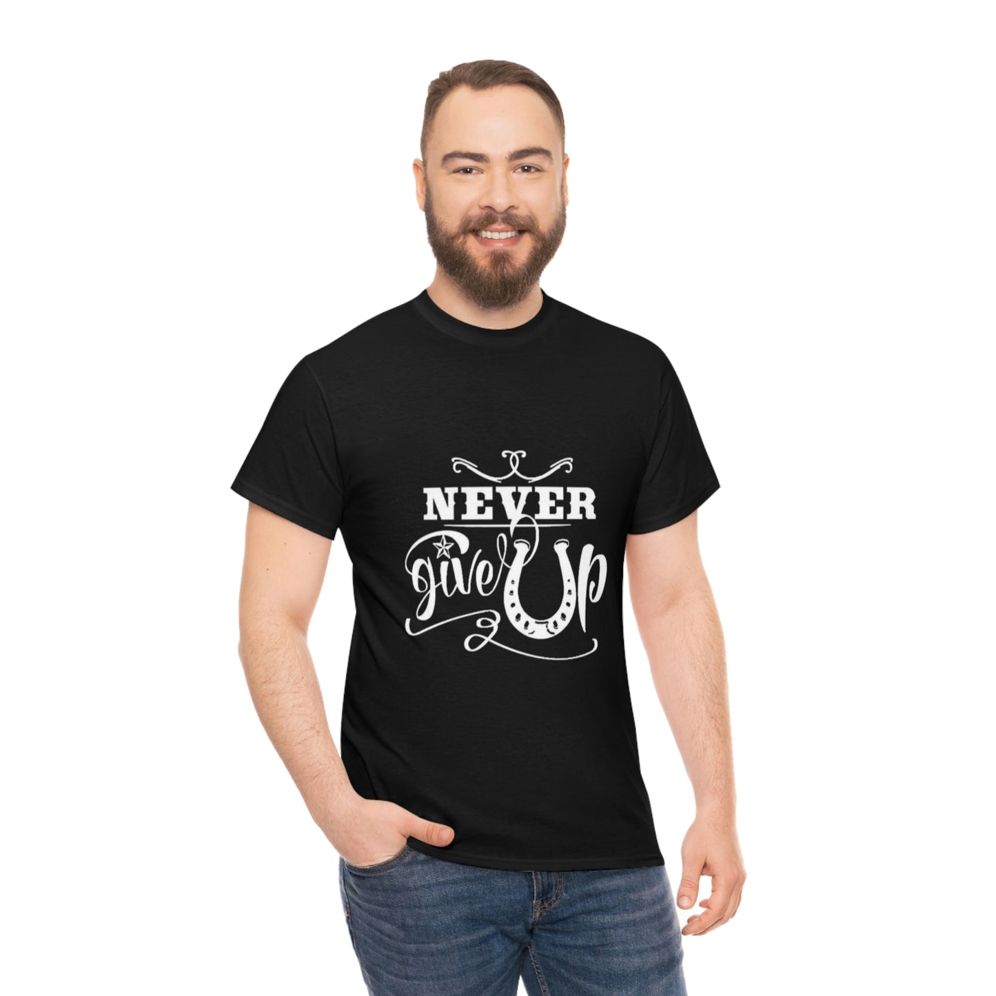 Never Give Up - Adult Tee (Front Logo)