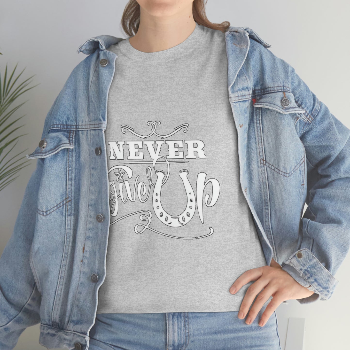 Never Give Up - Adult Tee (Front Logo)