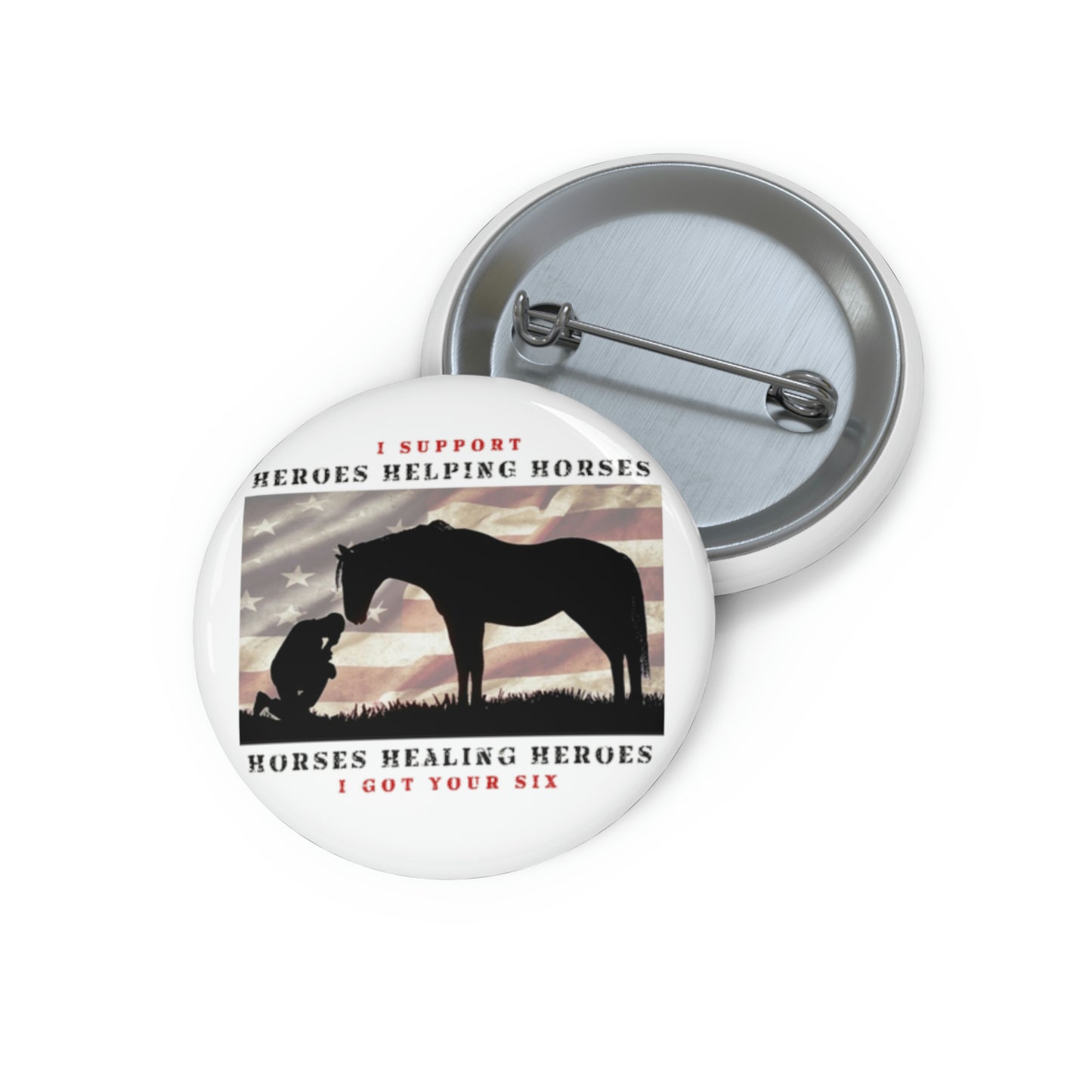 6H - Custom Pin Buttons - White