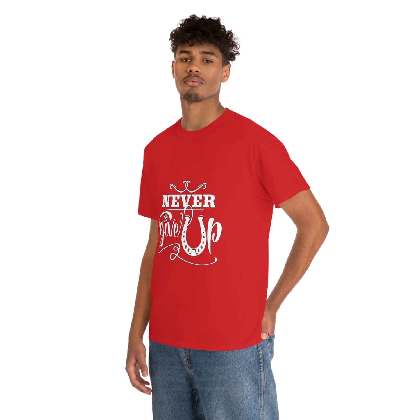 Never Give Up - Adult Tee (Front Logo)