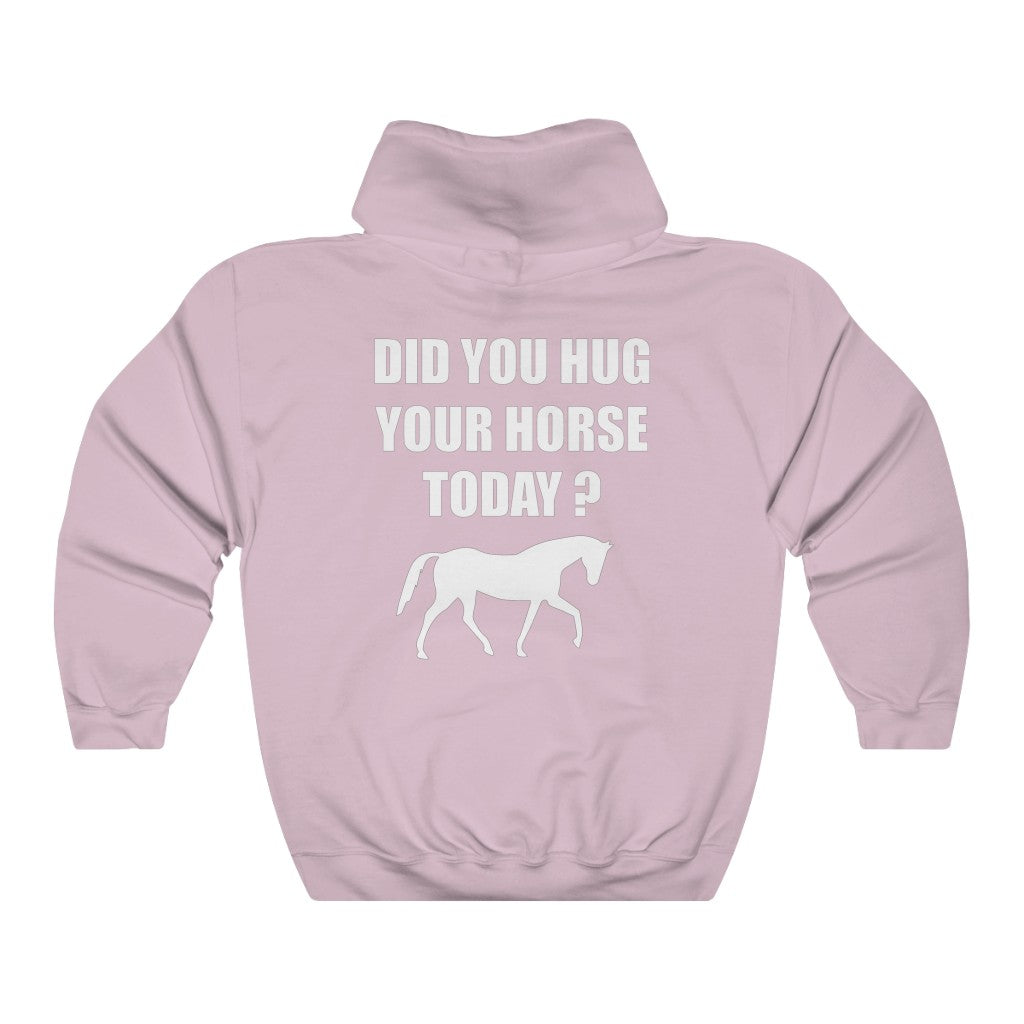 Horse Hugs - Adult Unisex Heavy Blend™ Hooded Sweatshirt - White Print