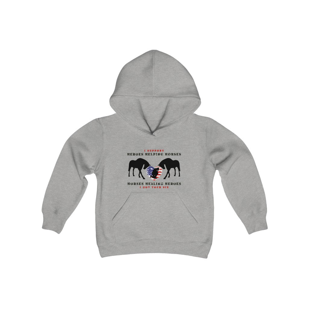 6H - Heart - Youth Hoodie (Front Logo)